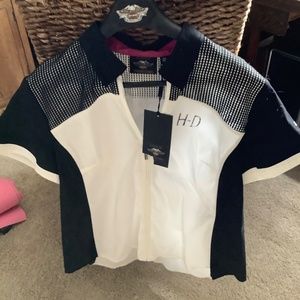 Womens HARLEY DAVIDSON new short sleeves,Sz. 2XXL, white black, WITH TAGS